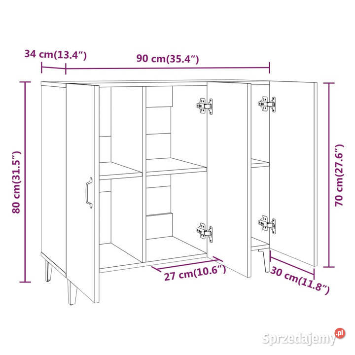 Szafka szary dąb sonoma 90x34x80 materiał Warszawa sprzedam