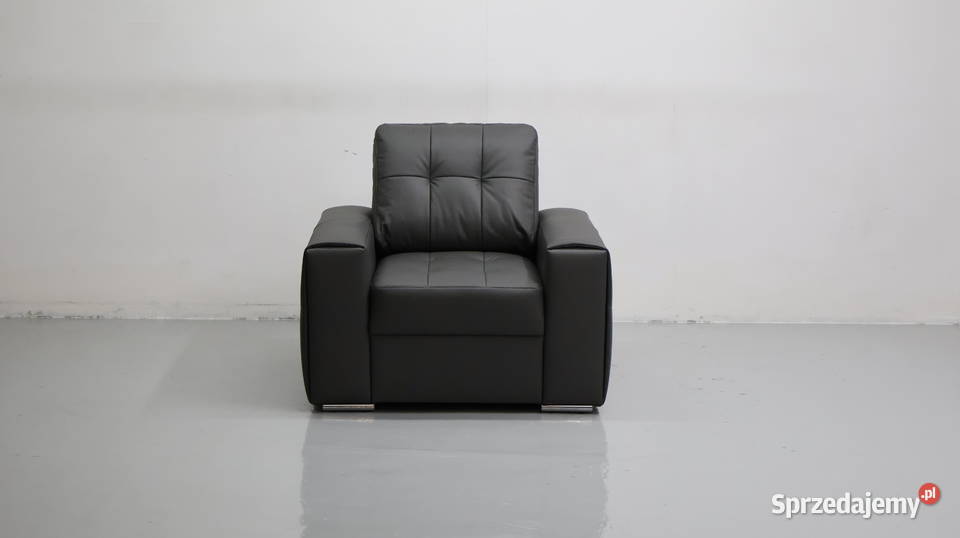 FOTEL SKÓRA naturalna MADRAS 6492 popielata 100cm