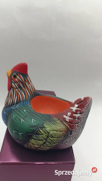 Figurka ceramiczna kury ręcznie malowana Zamość