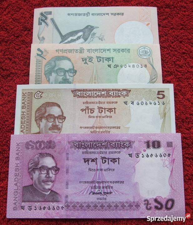 BANGLADESZ Kolekcjonerskie Banknoty Zestaw - 4 sztuki UNC