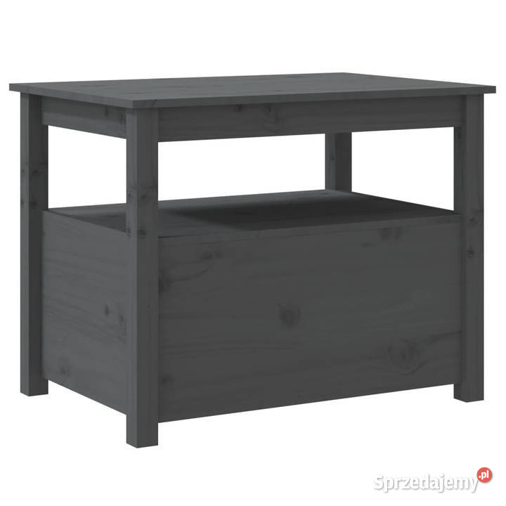 Stolik kawowy szary 71x49x55 lite drewno sosnowe Warszawa