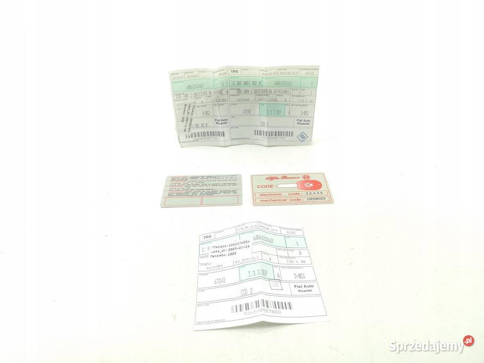 KARTA KODOWANIA ISC ALFA ROMEO 166 19982007 osobowe