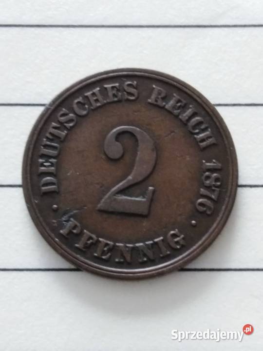 Moneta 2 pfenigi 1876 A Cesarstwo Niemieckie
