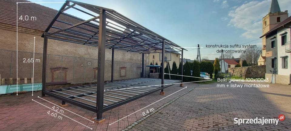 Konstrukcja wiaty 35 m2 wiata I ogrodowagarażowa samodzielny Nysa