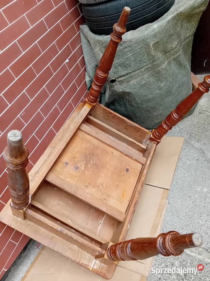 Stół drewniany z szufladą mazerowany Bielsko-Biała