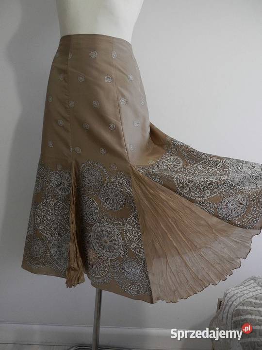 Spódnica Jedwabna 100 Naturalny Jedwab Beżowa kolorowy podlaskie Łomża
