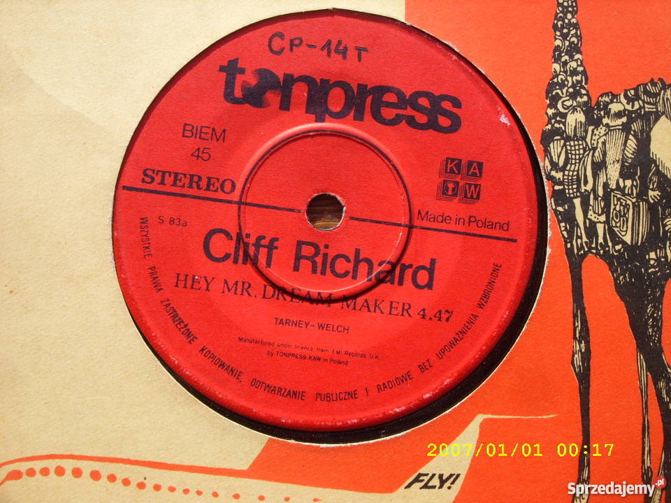Singiel CLIFF RICHARDHEY MR DREAM Tonpress S83 Kultura i Rozrywka Wołów sprzedam