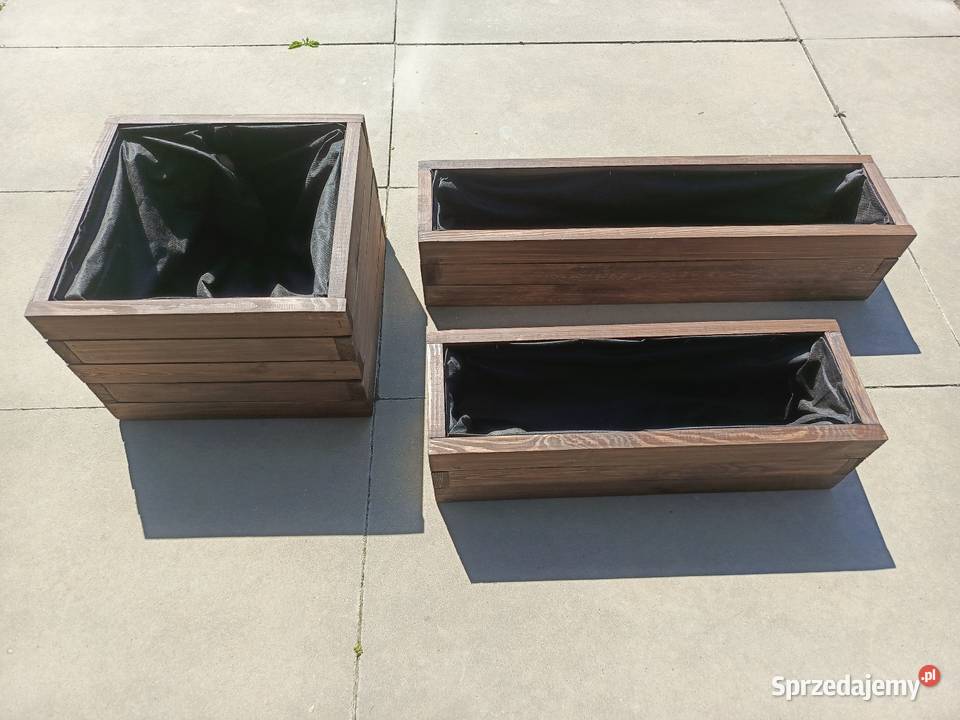 Donica drewniana EKO Ciemny Dąb różne rozmiary Ogród