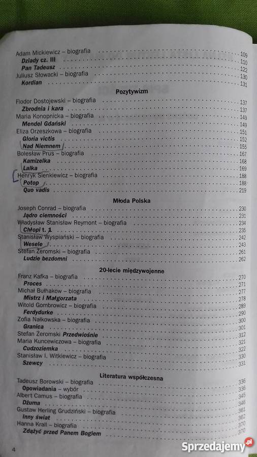 Opracowania lektur i wierszy