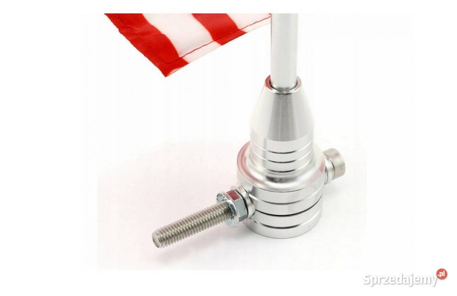 Maszt motocyklowy z flagą Polski Sosnowiec