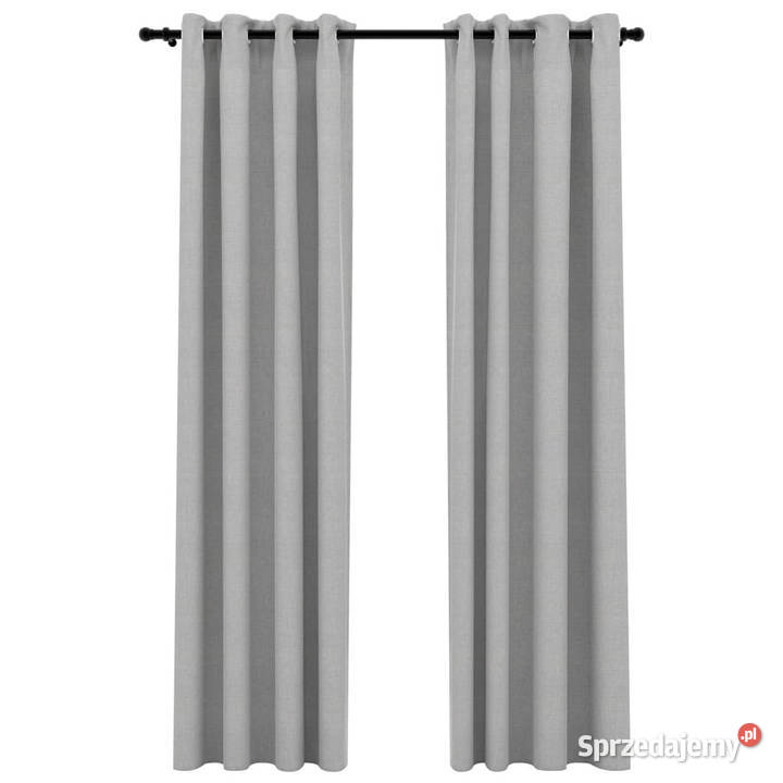 Zasłony stylizowane na lniane 2 szare 140x245