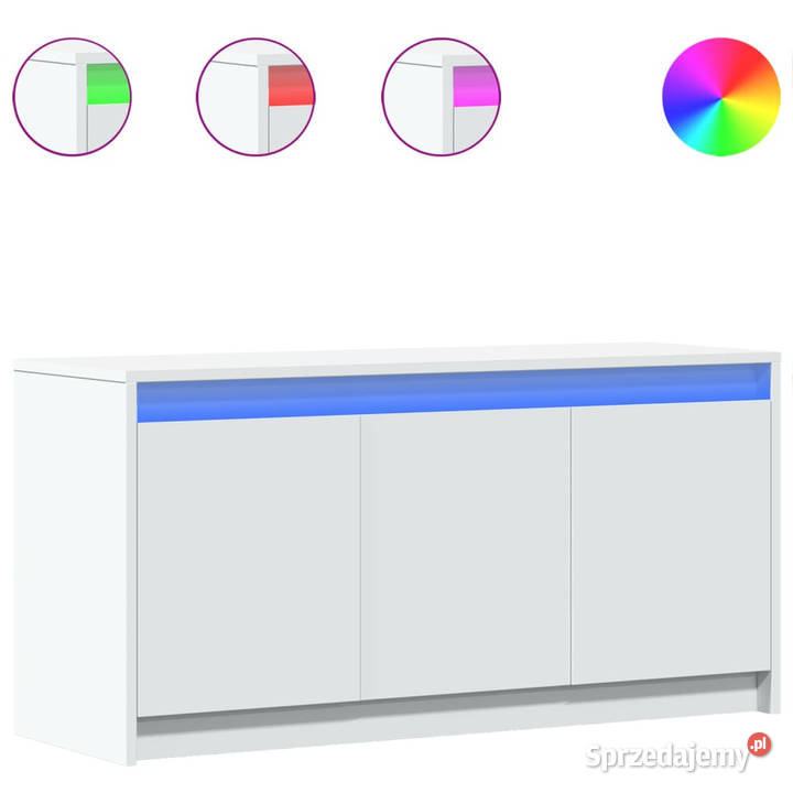 Szafka TV z LED biała 100x34x50 materiał sprzedam
