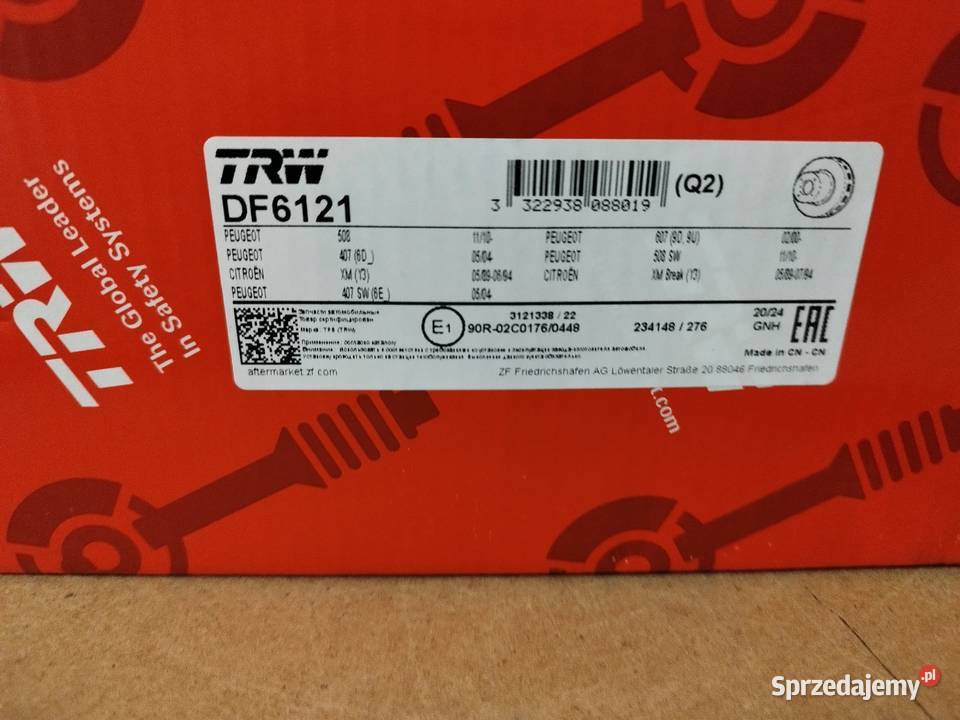 Tarcze hamulcowe przód TRW DF6121 klocki Tarcze hamulcowe Konstancin-Jeziorna