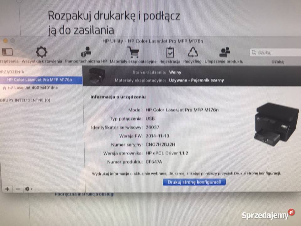 Drukarka laserowa HP LaserJet 400 M401dne Bydgoszcz