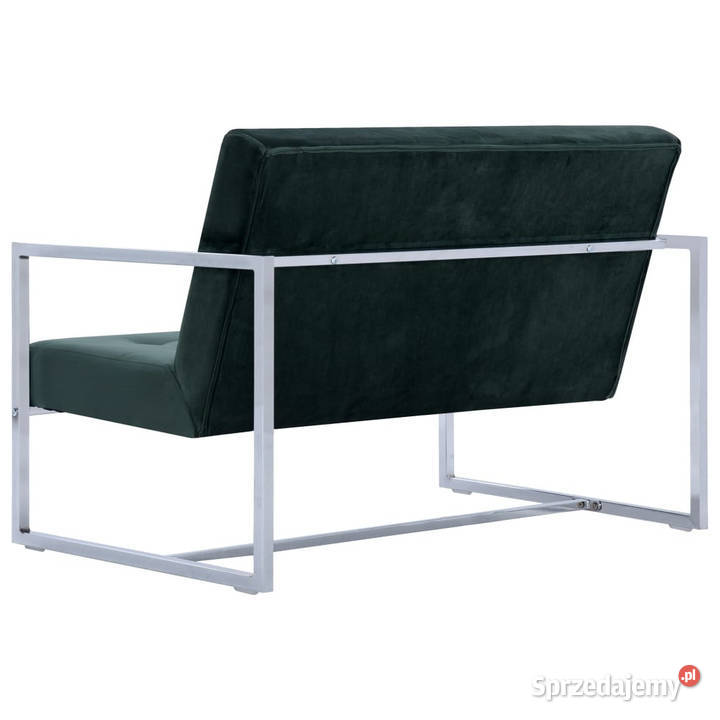 2osobowa sofa z podłokietnikami ciemnozielona mazowieckie Warszawa