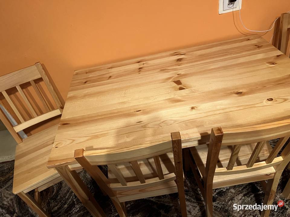 Stół plus 4 krzesła z Jysk jasne drewno pomorskie Gdynia sprzedam