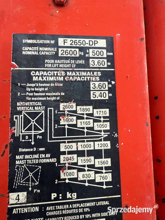 wózek widłowy terenowy MANITOU MB26NC 2600 360m Działoszyn sprzedam