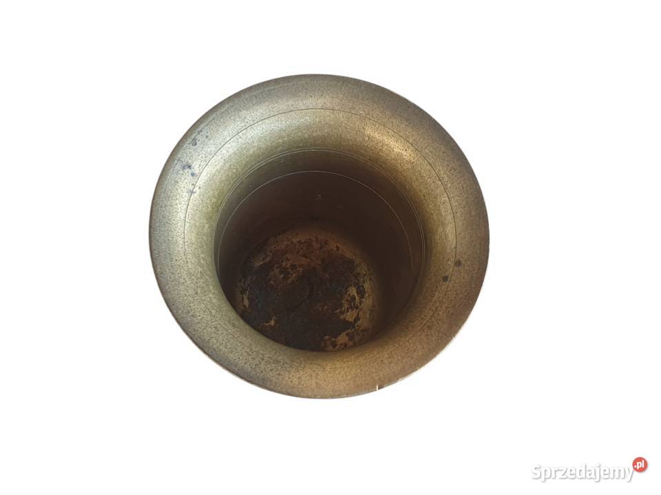 Stary mosiężny moździerz kuchenny sygnowany lata