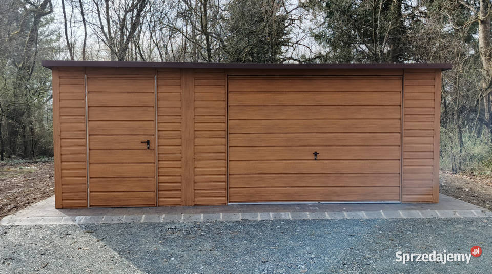 Garaż blaszany PREMIUM 6x5 drewnopodobny