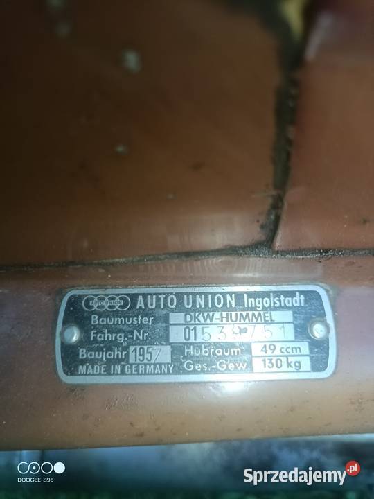 Sprzedam Hummel Rok produkcji 1956 Wszemirów