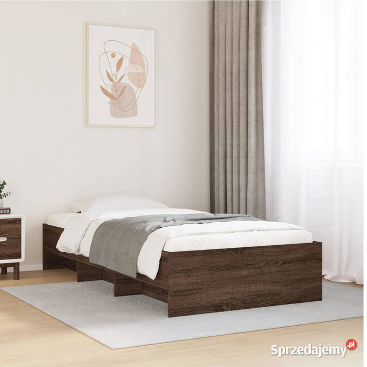 Łóżko bez materaca brązowy dąb 75x190 WM3295715