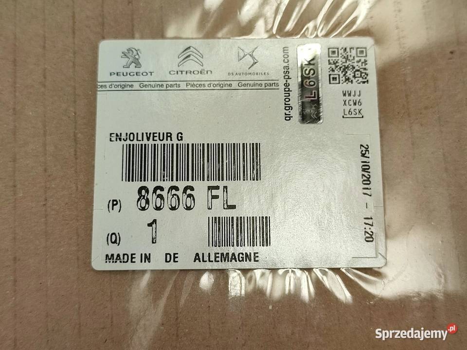 NAKLEJKA DRZWI LEWY TYŁ CITROEN C3 II 20092016