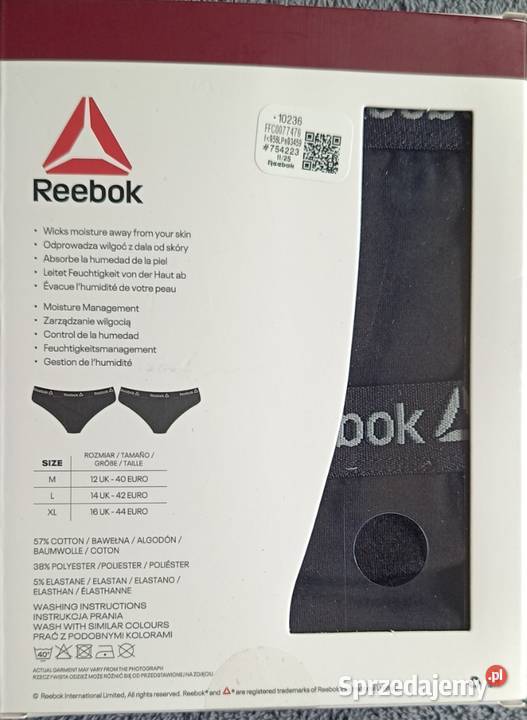 REEBOK figi damskie 2pak rozmiar M 40 kolor Figi i stringi Ełk