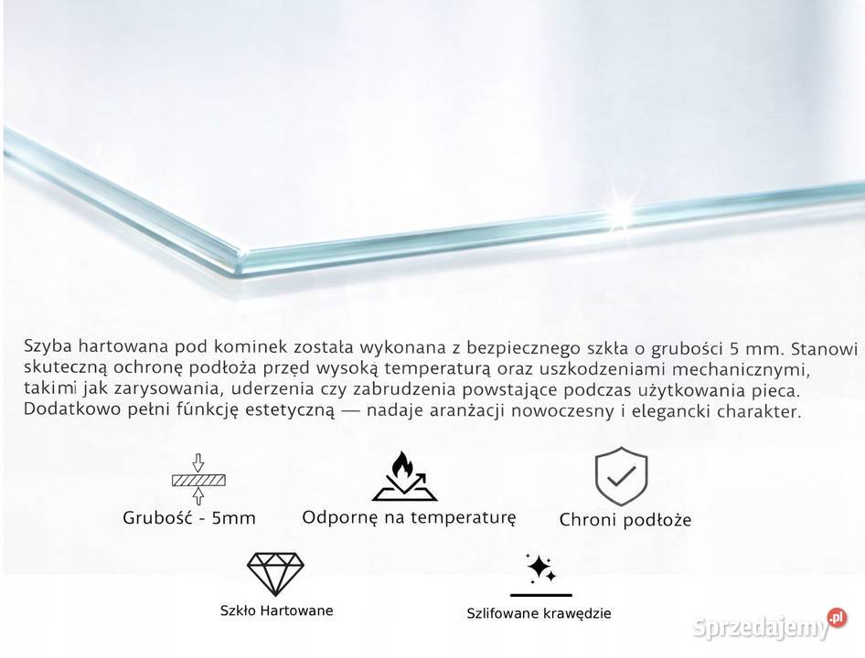 SZYBA POD KOMINEK HARTOWANA DESIGN KROPLA Skawina