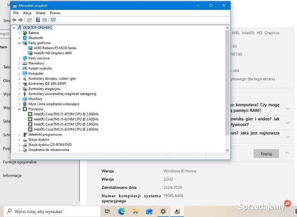 Duży wygodny laptop do codziennych zadań z i5 Kraków
