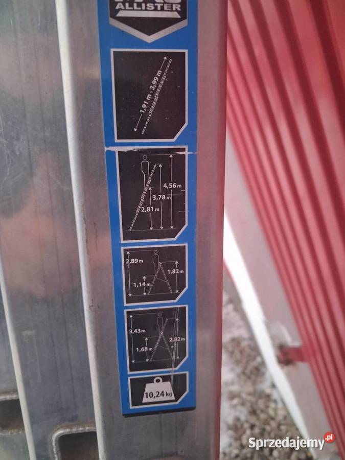 Drabina aluminiowa 3x7 stan używana Wyszogród