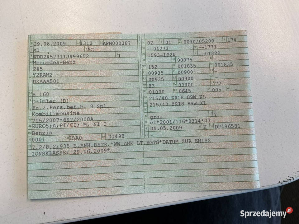 Mercedes B 200 Niski przebieg manual parktronik Wejherowo