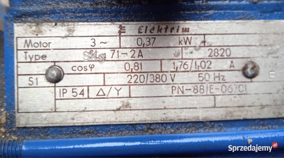 Wentylator silnik 037 kw 220380v 37w Świebodzice
