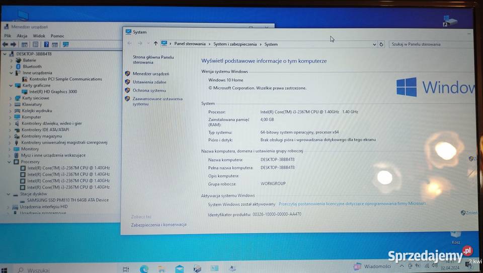 Laptop Toshiba i3 SSD 64 GB 133 4 GB Toshiba