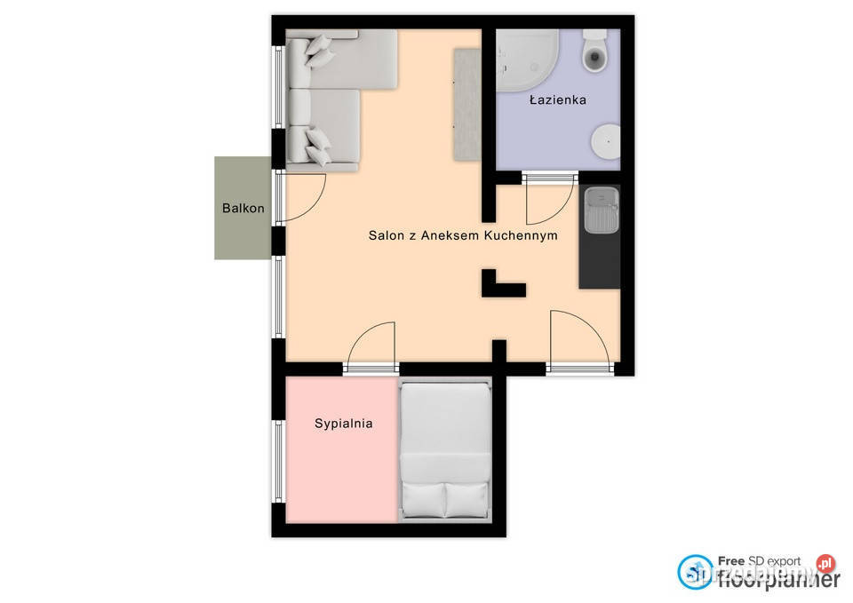 2 pokoje obok Uniwersytetu Super okazja Piętro 2 Łódź