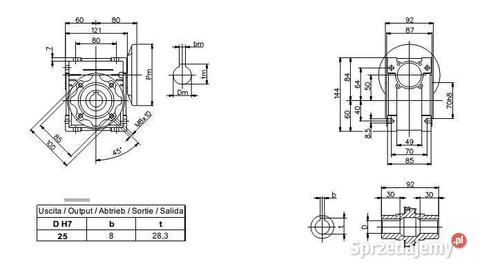 Przekładnia ślimakowa o wielkości mechanicznej Poznań