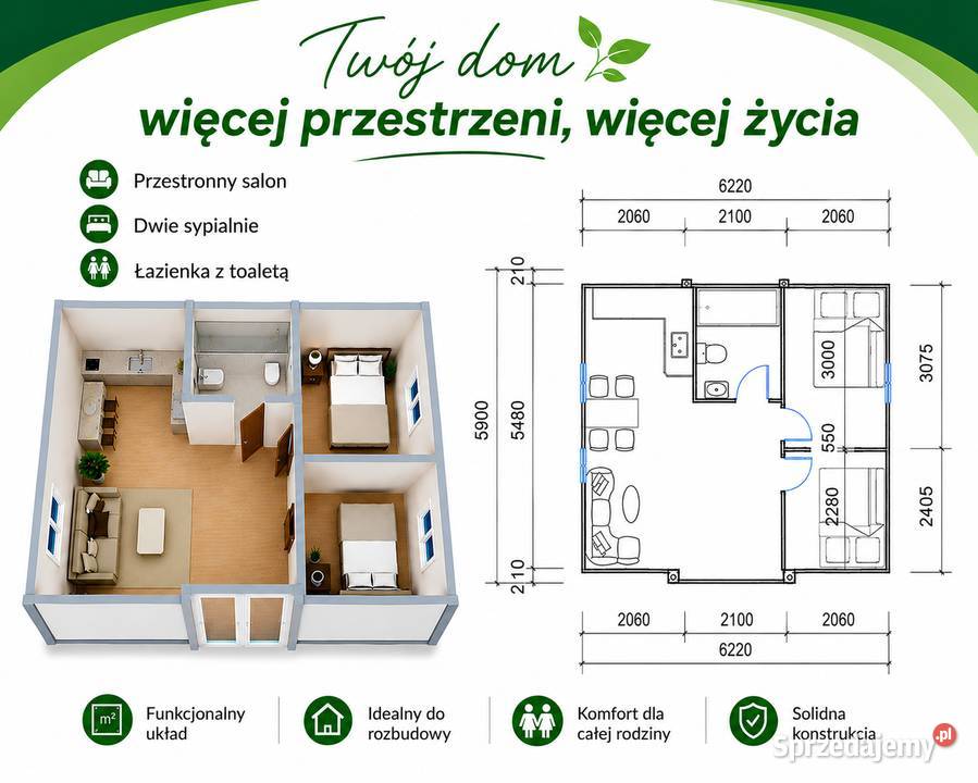 NOWY Domek Składany Kontenerowy 35m Gotowy w 2 Raba Wyżna