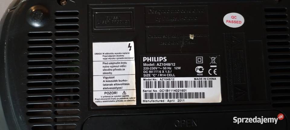 Boombox Philips USBCDRadio Stan Super Dźwięk Bas Wąbrzeźno