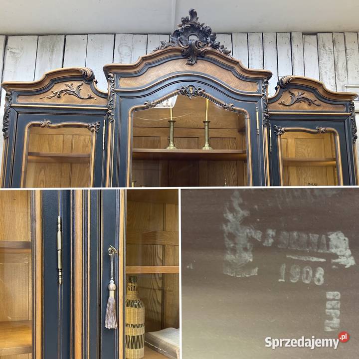 Duża BIBLIOTEKA witryna Louis XV Galbe Francja Antyki, Sztuka, Kolekcje Poznań