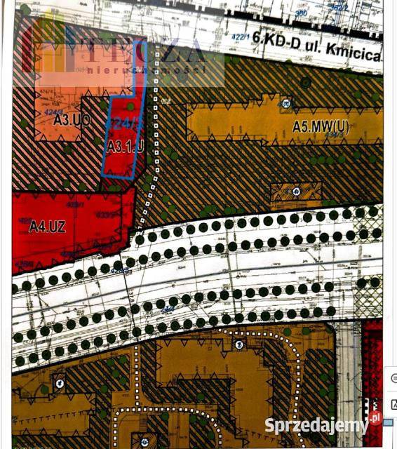 Działka 541m2 Warszawa Kmicica asfalt