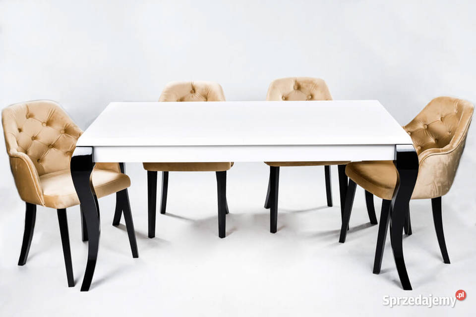 Stół Lite Drewno LEONARDO 6 krzeseł KUBEŁEK z sprzedam