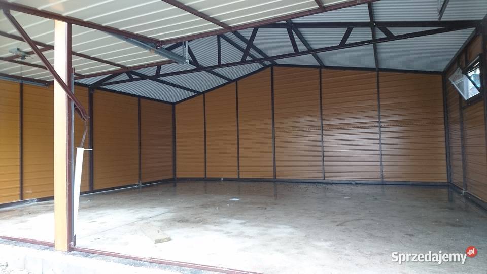 Garaż Blaszany Ciemny Dąb DREWNOPODOBNY Garaże Pozostałe