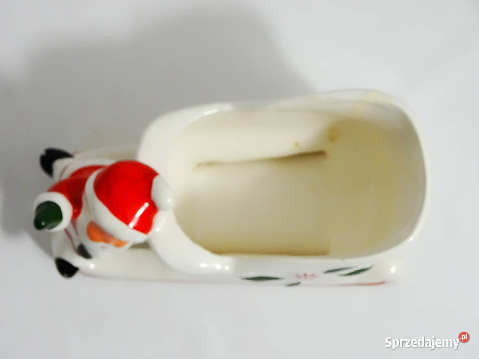 Ceramiczna ozdoba Mikołaja na saniach Frankel lubelskie Biłgoraj sprzedam