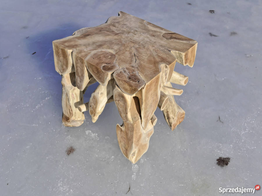 Stolik drewniany z korzenia 50 X 50 Meble ogrodowe