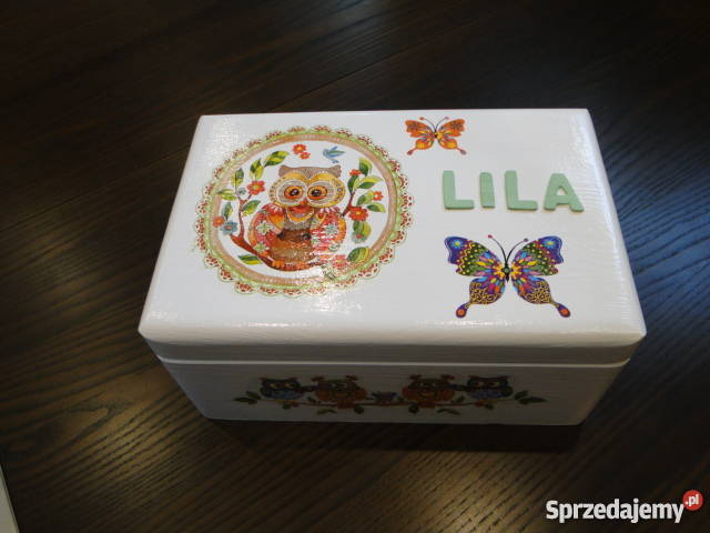 Sowa Mądra Głowa sówki duży kuferek decoupage Bochnia