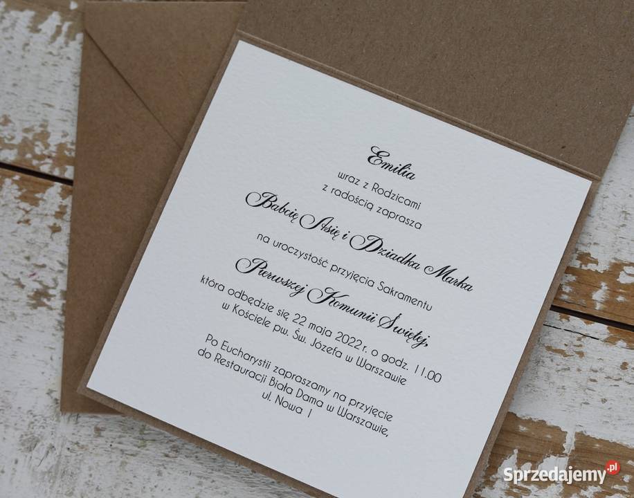 Zaproszenia komunijne z personalizacją pomorskie Gdańsk