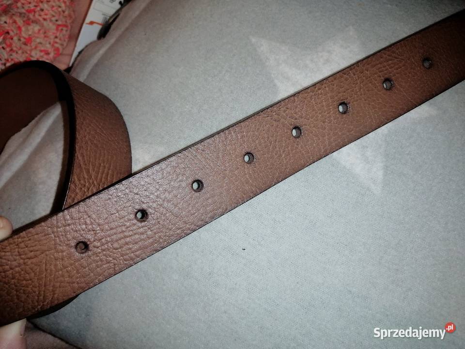 House NOWY z metką SKÓRZANY pasek Z metalową szary/srebrny Galanteria i dodatki Leszno