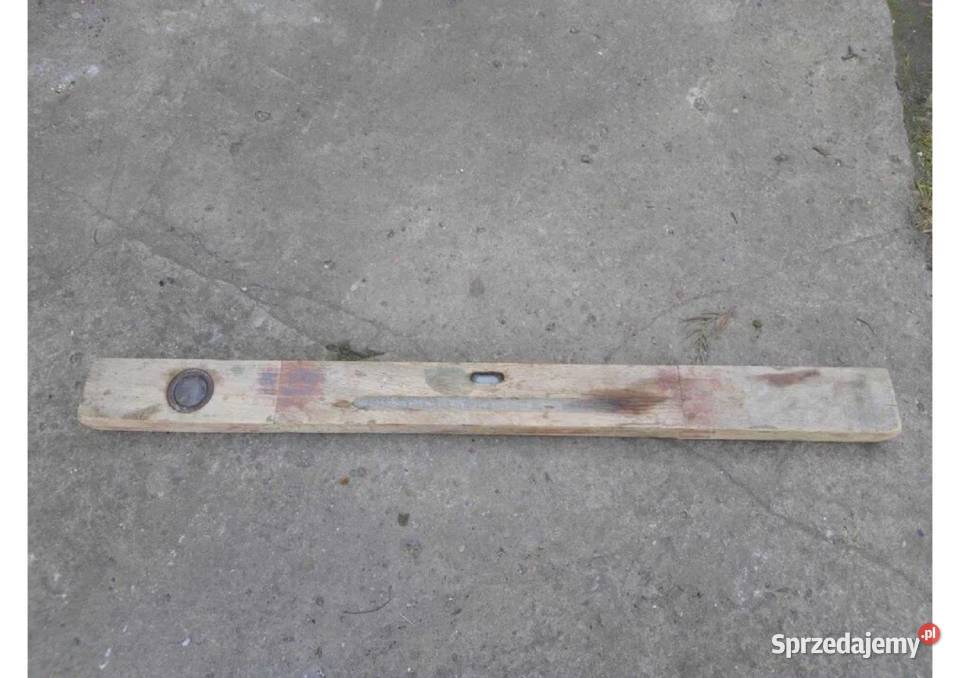 Poziomica drewniana 70 stara PRL dwa wskaźniki Łódź
