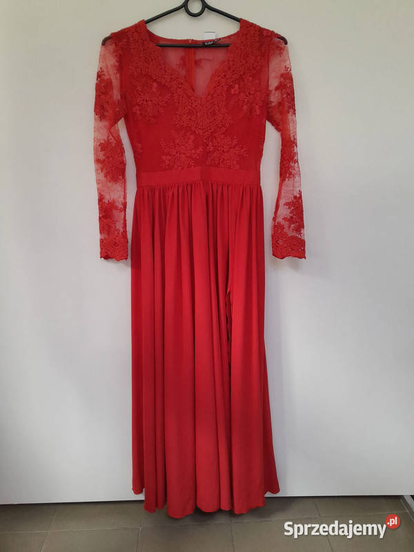 szybka wyprzedaż koronkowa czerwona sukienka 38 Rozkloszowana  Sosnowiec