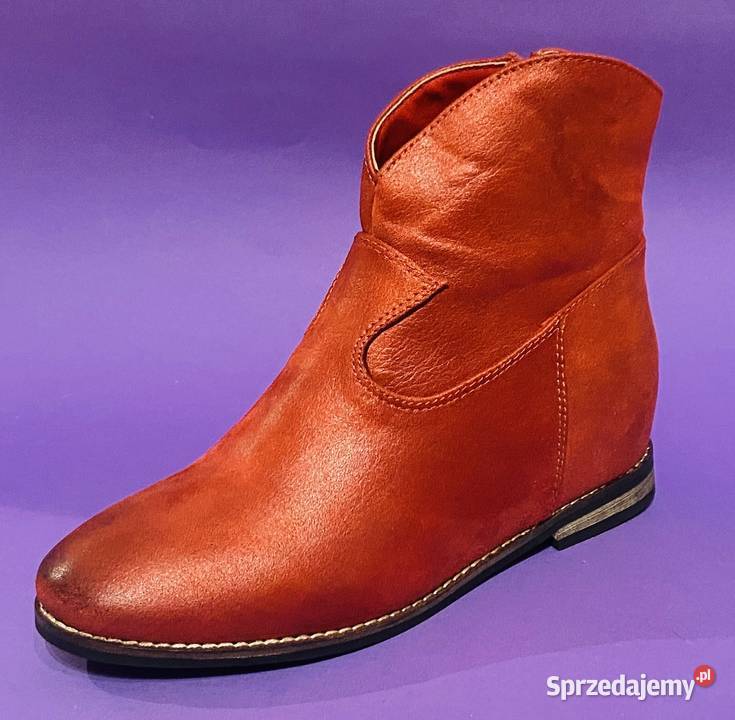 Czerwone damskie botki rozmiar 38 SKZ2034 24cm mazowieckie Żyrardów