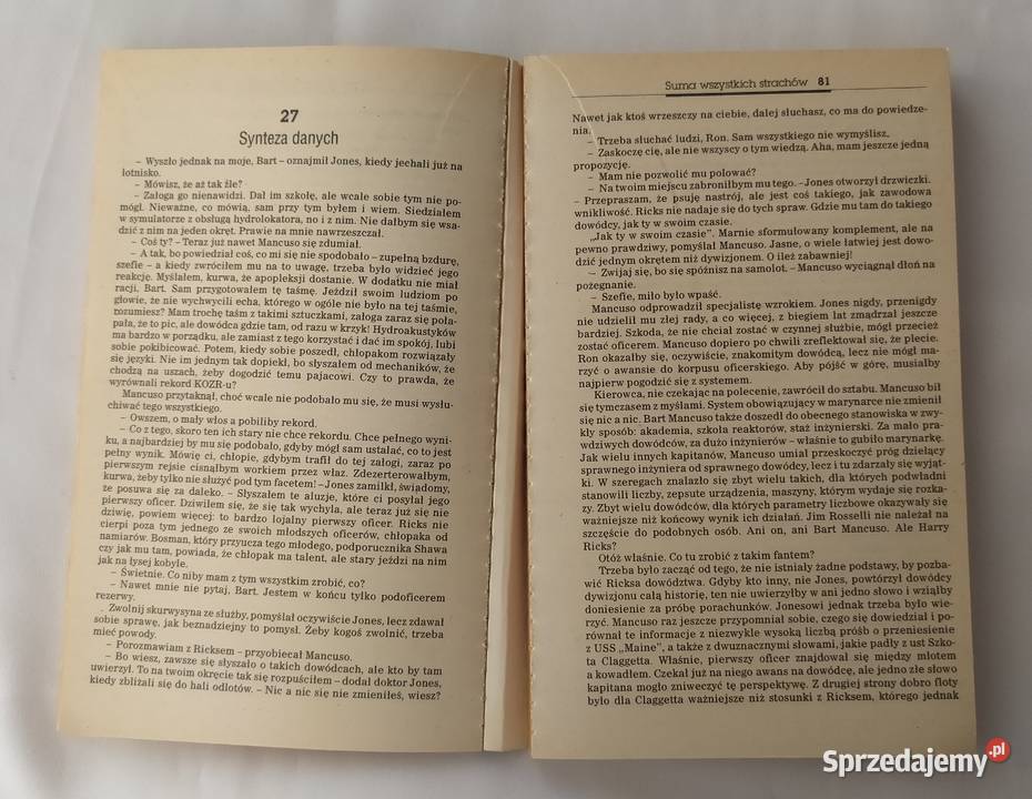 SUMA WSZYSTKICH STRACHÓW Tom Clancy tom 2 Rok wydania 1991 Hajnówka